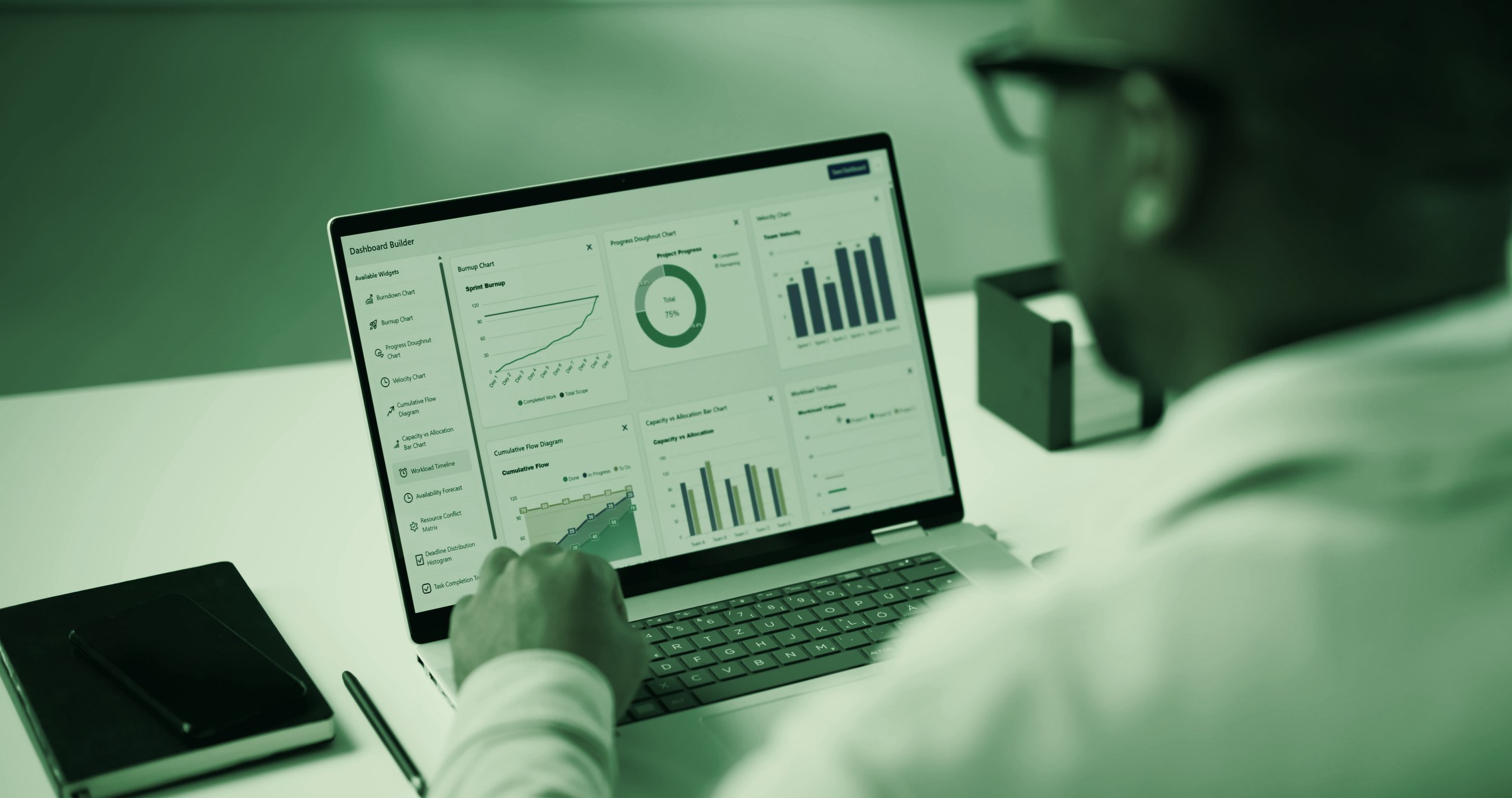 Dashboard-Builder am Arbeitsplatz