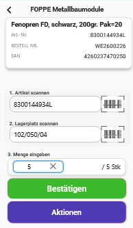 EPRO WMS – Wareneingang per Scanner